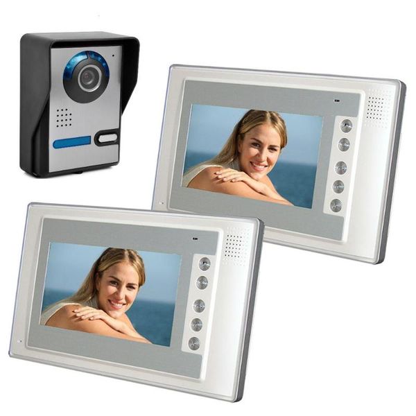 

smartyiba 7"wired door intercom system video doorphone home security camera monitor office doorbell visual interphone phones