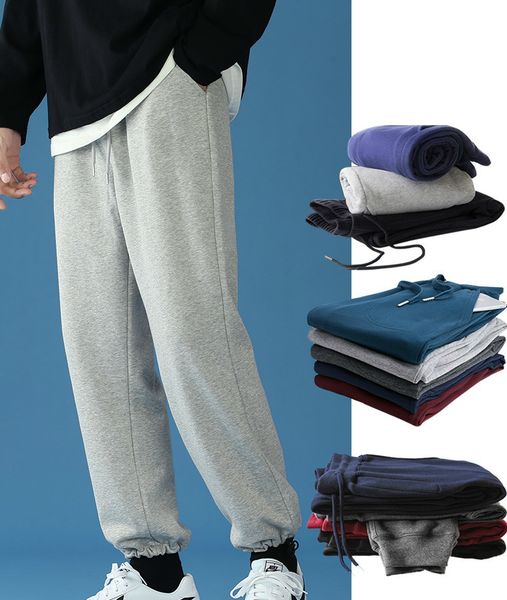 

men's pants 2021 european and american autumn solid color loose-fitting casual sports j0x0209 3db4, Black