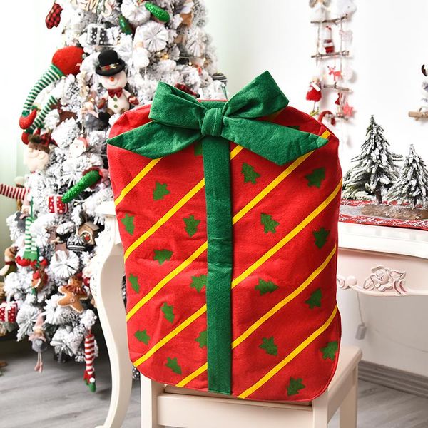 

chair covers christmas decoration cover creative cute bow gift package restaurant home back