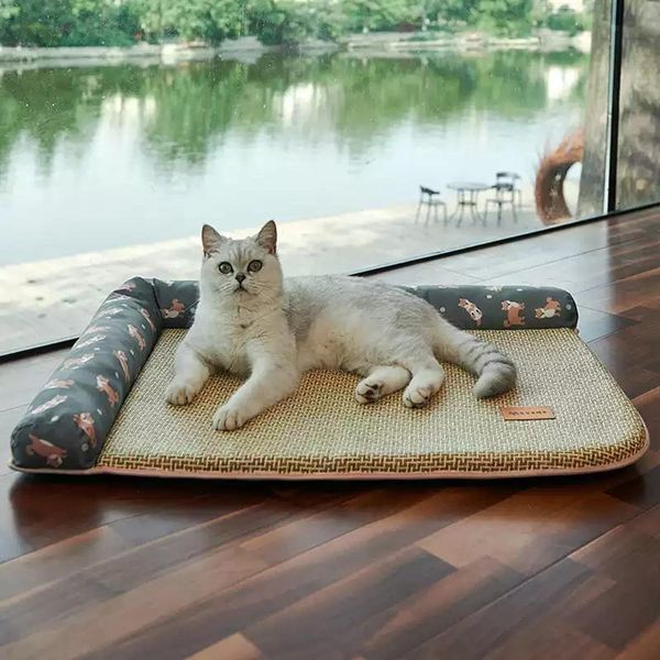 

cat beds & furniture comfortable neck mat mats sleeping four seasons common summer matting dog nest ice matted bed pet supplies cama de gato