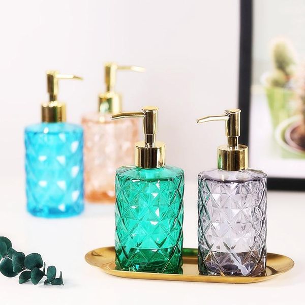 

1piece 330ml glass liquid soap dispensers emulsion bottles latex bathroom accessories set wedding gift dispenser