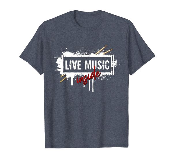 

cool drummer | drum sticks | live music inside | musician t-shirt, White;black