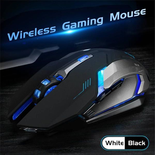 

mice x7 wireless optical gaming mouse with breathing backlit led autofire keys super wide roller non-slip gel one dpi key