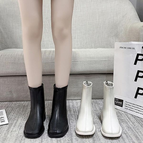 

boots zipper flat platform women shoes autumn boots-women luxury designer clogs ladies rubber rock low 2021 fashion ankle basic, Black