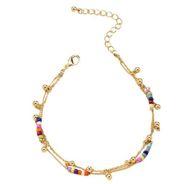 

anklets women anklet layered adjustable elegant foot jewelry personality pendant chain for girls gifts, Red;blue