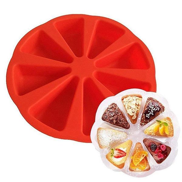 

silicone bakeware baking mold 8 points scone cake home used in microwave kitchen reusable red moulds