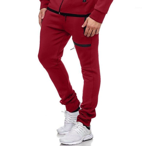 

men's pants kancoold polyester loose men pant fashion sport pure color casual sweatpants drawstring nov6, Black