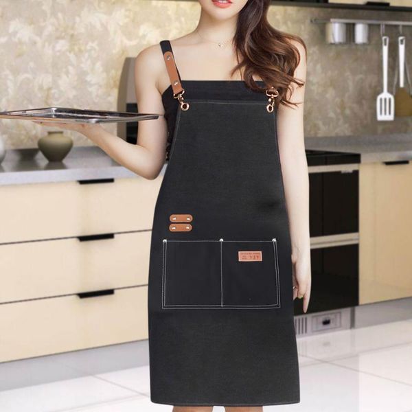 

aprons canvas apron breathable comfortable various styles multiple pockets pure cotton for cafe milk tea shop western restaurant