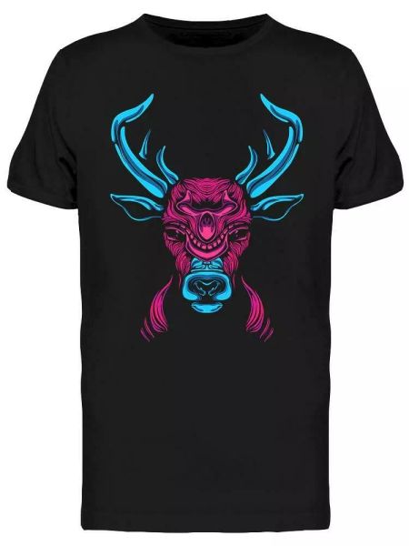 

decorative reindeer head tee men's -image by shutterstock, White;black