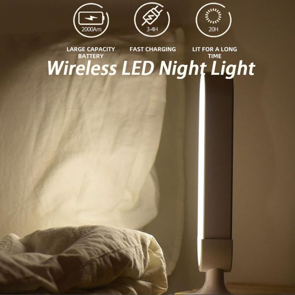 

night lights gradient color led light wireless magnetic dimming lamp portable for outdoor warning breathing sos flashing bar