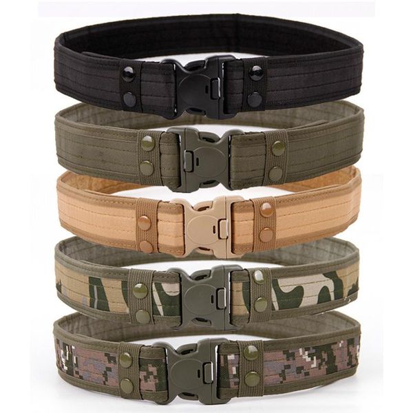 

army style combat belts quick release tactical belt fashion men canvas waistband outdoor hunting 9colors optional 130cm, Black;brown