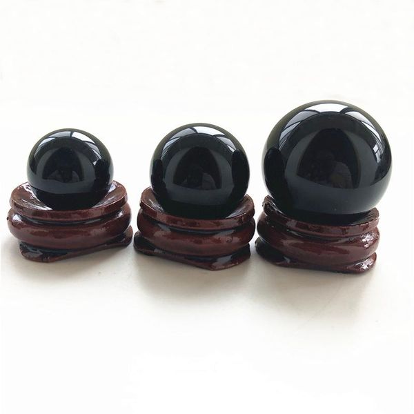 

decorative objects & figurines drop 24-25mm natural black obsidian sphere small crystal ball healing stone fengshui decoration quartz crysta