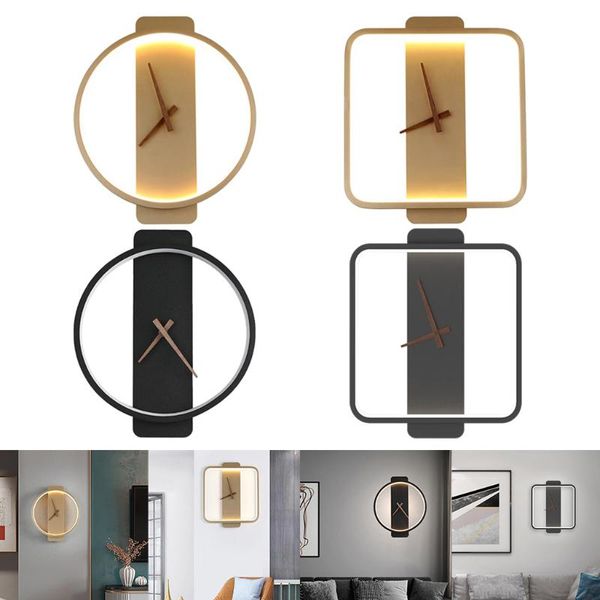 

wall clocks modern minimalist silent clock led lamp art room household decor