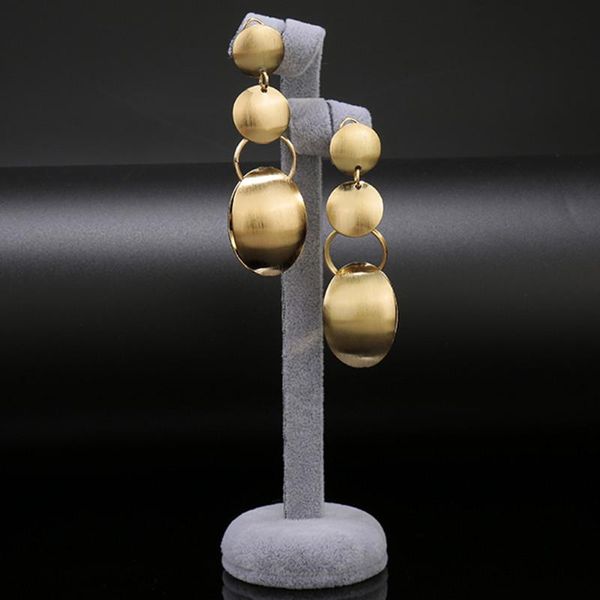 

dangle & chandelier 2021 brand long drop earrings for women copper geometric cucurbit temple brazilian jewelry party gift, Silver