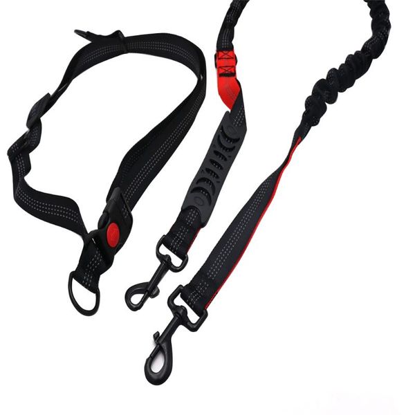 

dog collars & leashes leash hauling cable light reflecting retractable pets traction leads pulling rope buffer elastic running knitted unive