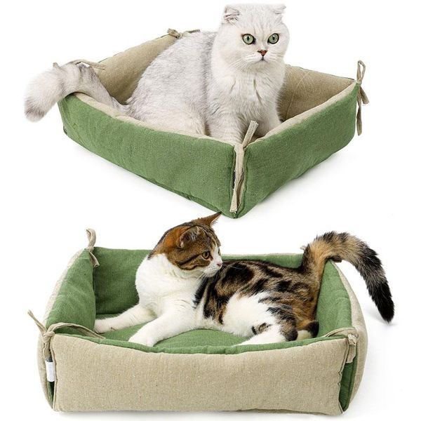 

cat beds & furniture pet mattress bandage natural style cute litter washable mat comfortable bed easy to clean ts3 mats