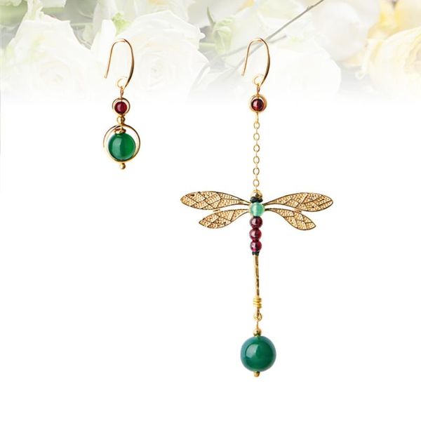 

stud dragonfly earrings retro ethnic style asymmetric fashionable stylish, Golden;silver