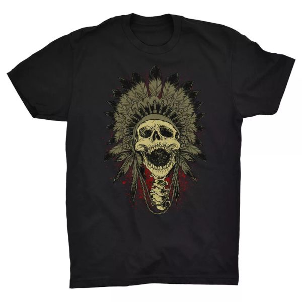 

indian t shirt native americans american indian movement usa skeleton skull, White;black
