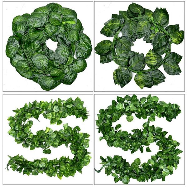 

decorative flowers & wreaths fake artificial leaves hanging plant flower vine leaf garland faux silk wedding beach summer party decoration