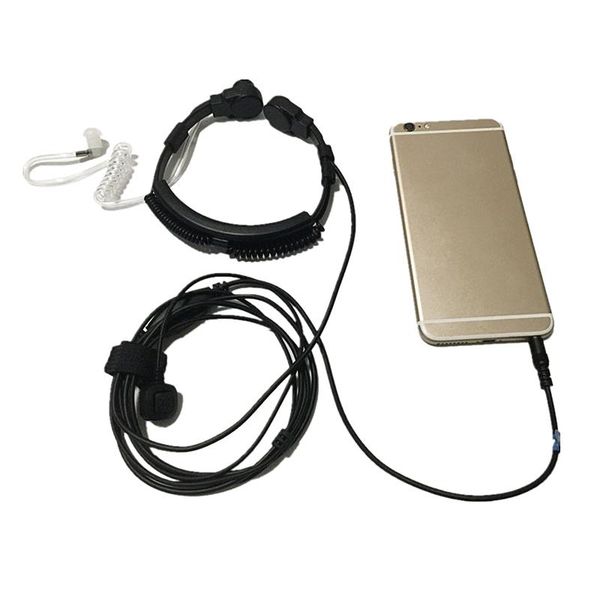 

flexible throat mic jack 3.5mm microphone covert acoustic tube earpiece headset for android moblie phone cell earphones
