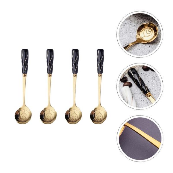 

spoons 4pcs stainless steel dessert spoon lovely coffee useful cake