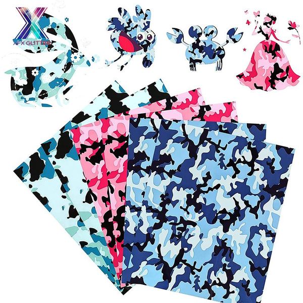 

window stickers xfx htv 6 sheets 12x10 in camo pattern pink blue bundle iron on camouflage heat transfer for diy t-shirts