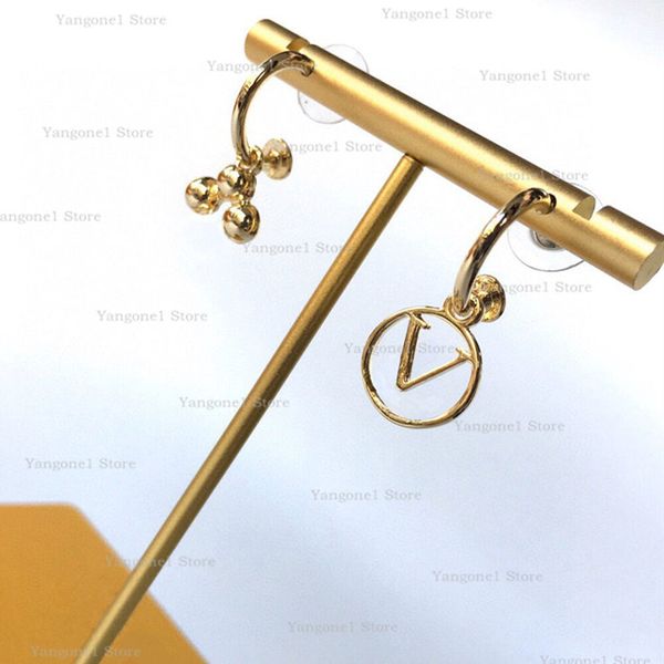 

new style womens luxury earrings stud european and american fashion trendy stainless letter earring party wedding jewelry gift, Golden;silver