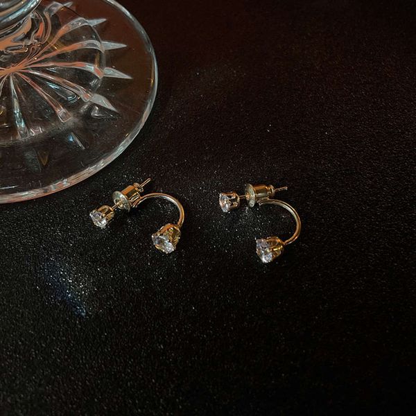 

s925 silver needle two dai's earrings, Black