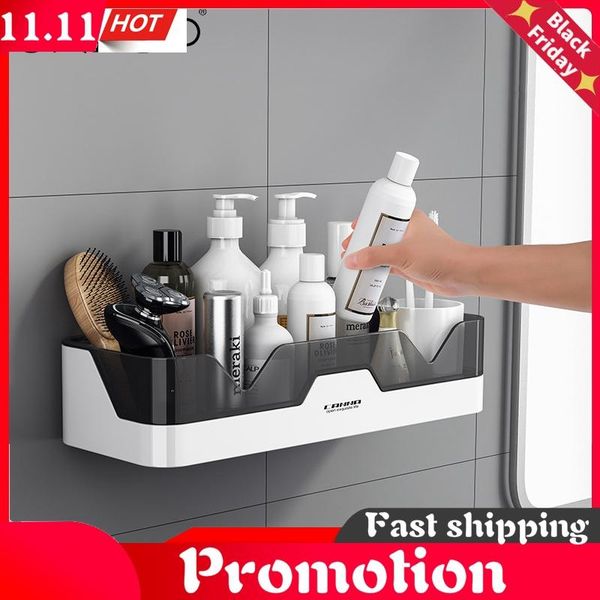 

drainable storage shelf wall mount cosmetic shower organizer bathroom accessories removable rack for kitchen bath accessory set