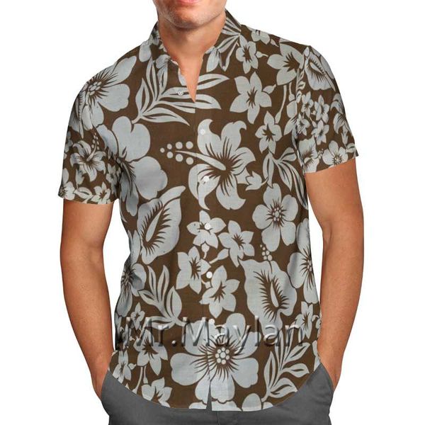 

men's casual shirts vintage flower 3d printed beach hawaii 2021 summer shirt short sleeve streetwear oversized 5xl camisa social chemis, White;black