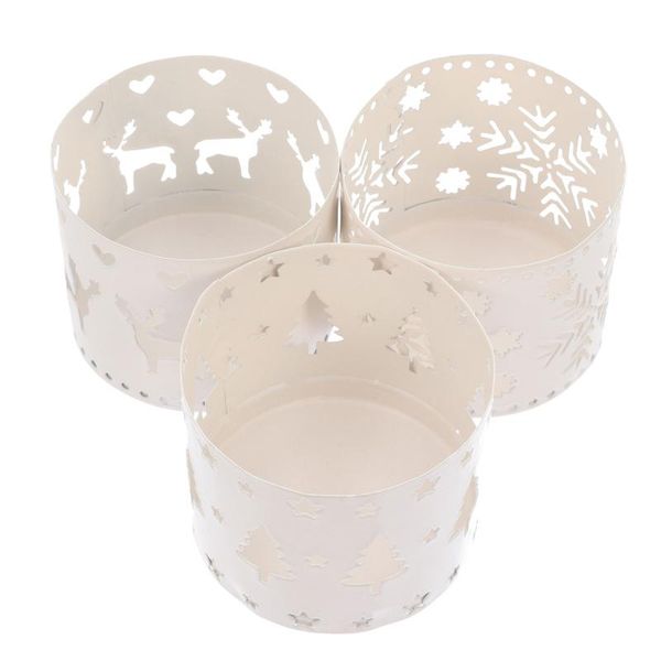 

candle holders 3pcs christmas hollow holder home wedding party desktea light
