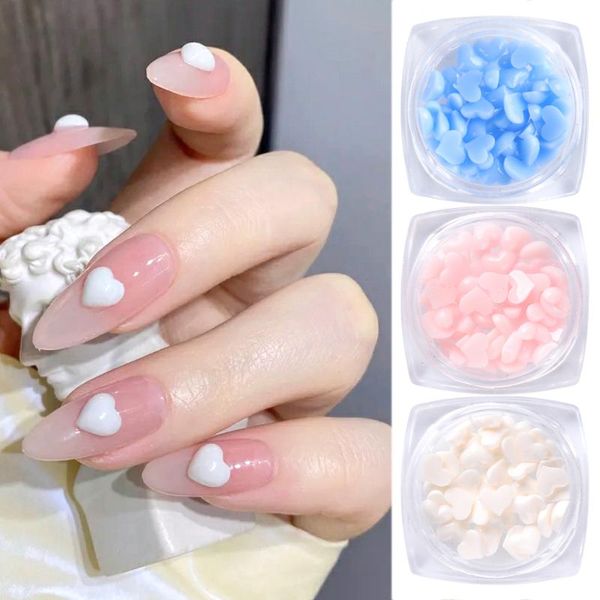 

nail art decorations 1bottle 3d love heart charms magic change colors acrylic rhinestones for nails glitter diy manicure be1938, Silver;gold