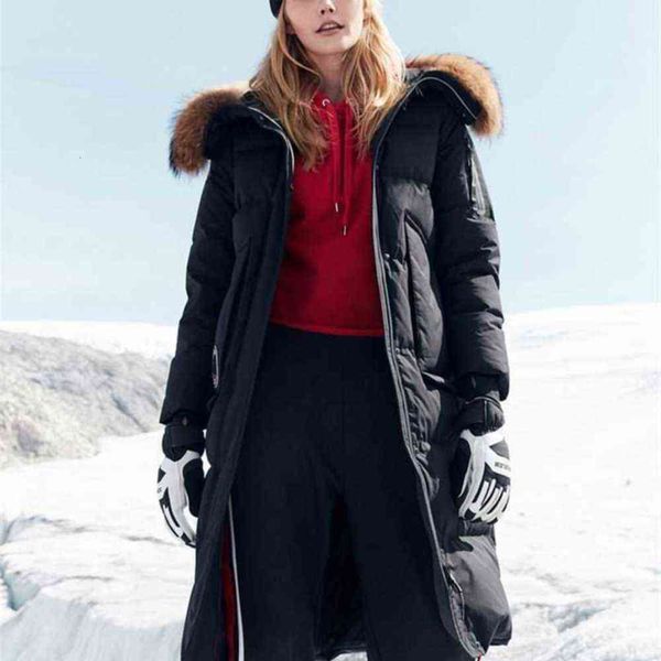 

BOSIDENG harsh winter jacket women goose down coat big natural fur outlife waterproof windproof thicken long parka B80142154 201211, Black