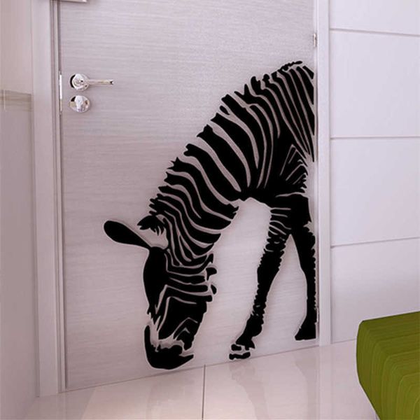 Zebra 3d Specchio Adesivi murali Soggiorno Ingresso Divano TV Sfondo Acrilico Adesivo decorativo Pittura