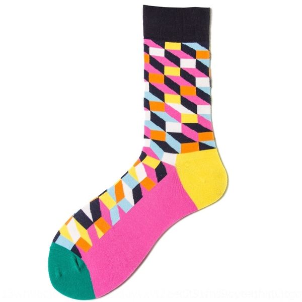 

2z0k gulf feeling personali y geomeric men's and long ube color can gulf feeling personaliy geomeric men's coton socks and sockslo, Black