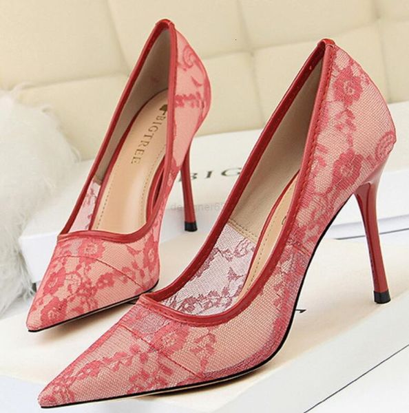 

designer brand classic women high heels pointy toe dress shoes luxury shallow mouth red sole wedding, Black