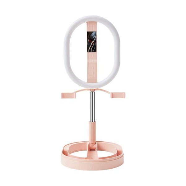 

phone stand live broadcast selfie fill light ring folding lamp bracket with 2 clips cell mounts & holders