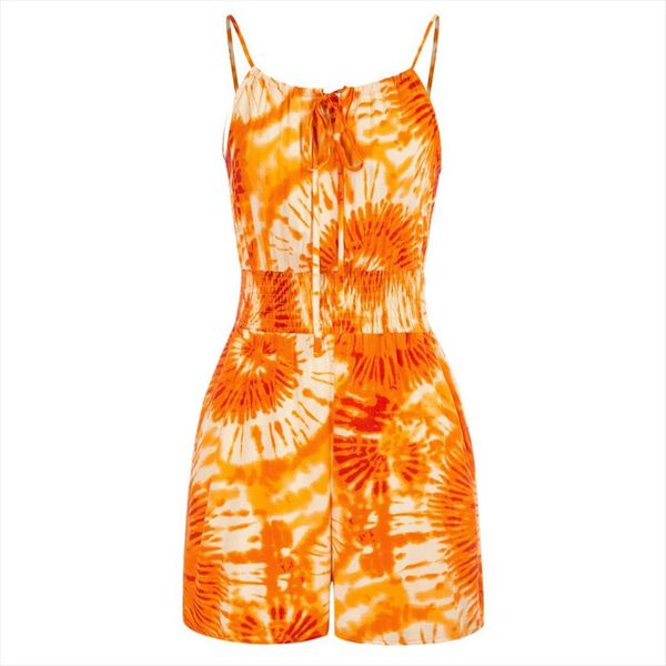 

casual summer spaghetti straps womens rompers comfy smocked waist short playsuit breathable sports beach young ladies, Black;white
