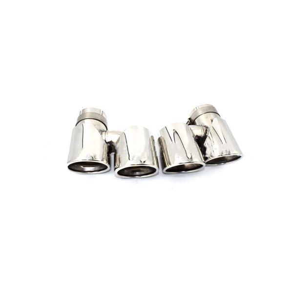 

motorcycle exhaust system one pair end tail tip for b-mw 6 series 640li modified m6 silver stainless steel car rear diffuser