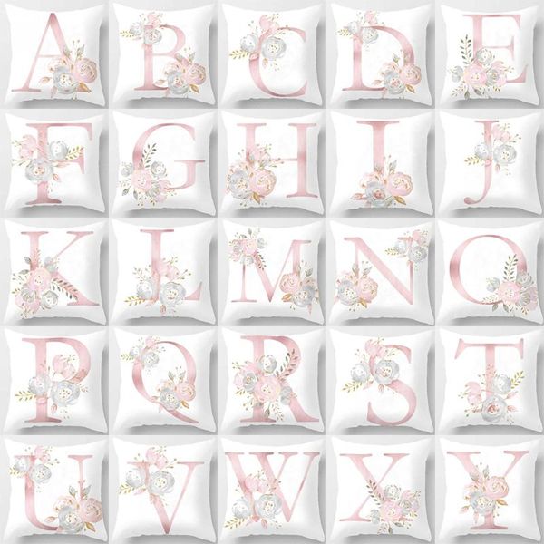 

pillow case 1pc alphabet floral throw pillowcases bedroom car cushion cover polyester cartoon pattern for home decortion