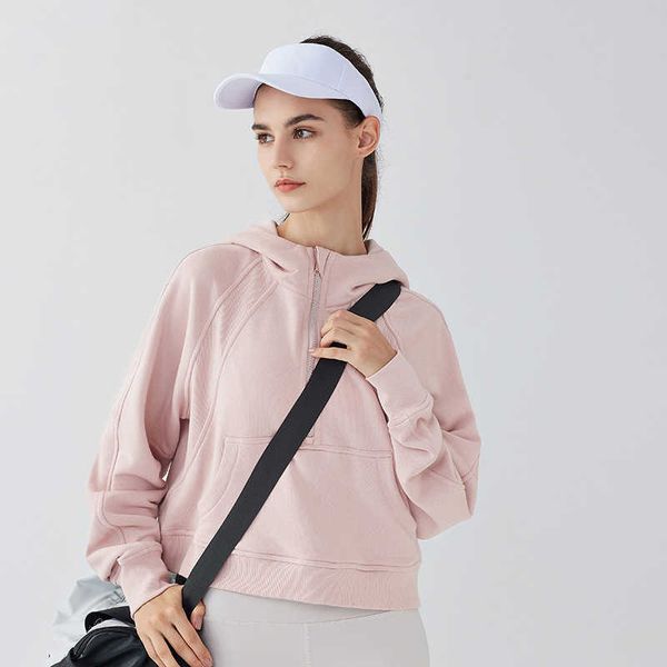 23Sportmantel Damen Halber Reißverschluss Hoodie Pullover Lose Vielseitig Lässiger Baseballanzug Laufen Fitness Yoga Gym Kleidung Jacke Top