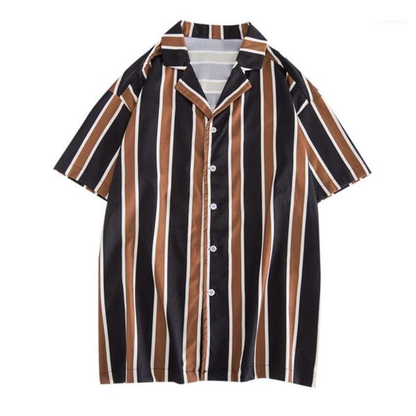 

men's casual shirts 2021 mens summer fashion short sleeve beach loose blouse high quanlity design male shirts1, White;black