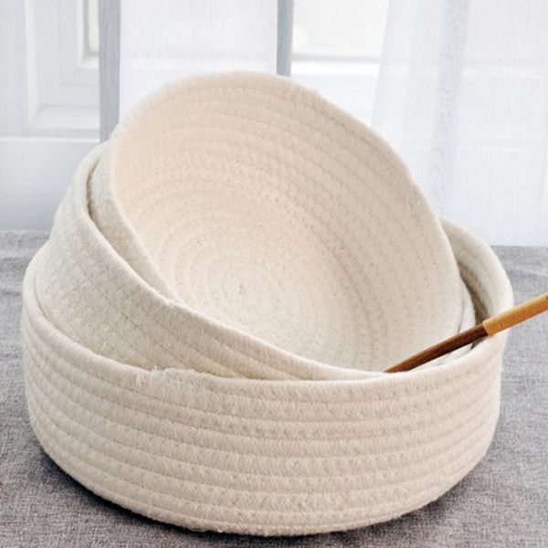 

woven style storage basket elliptical cotton rope bin organizer for home office small items 3 sizes machine washable smr88 bags