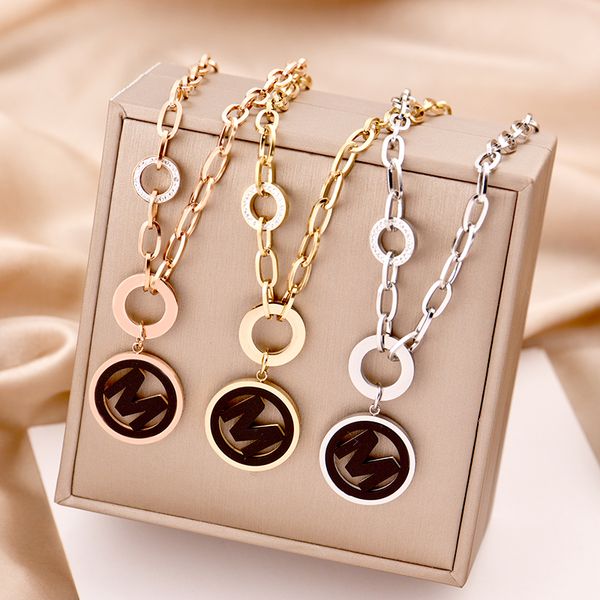 

26 intial letter pendant necklace for women crystal cz zircon gold silver color m alphabet name choker party jewelry gifts