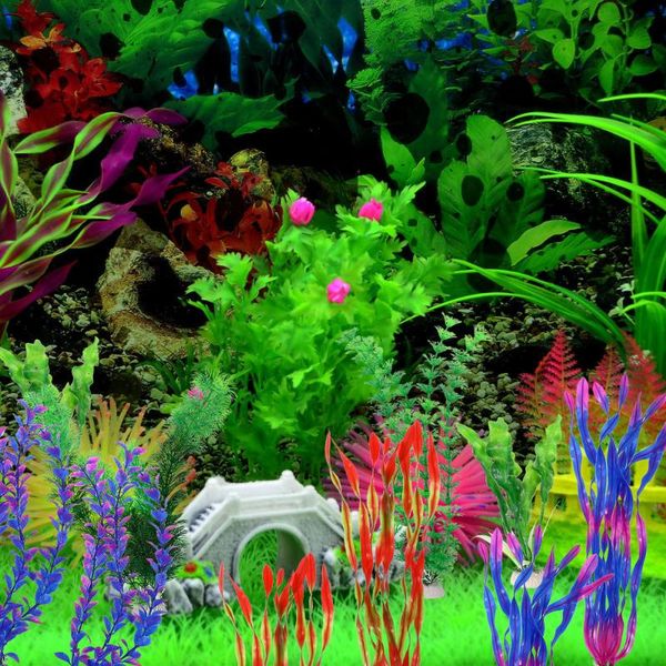 

10pcs artificial aquatic plants large aquarium fish tank decorations vivid simulation plant creature lan