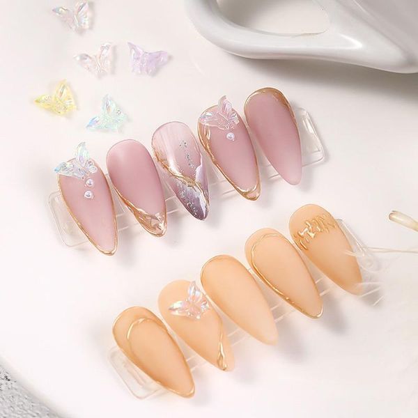 

nail art decorations 30-piece aurora 3d resin butterfly accessories symphony decoration, Silver;gold
