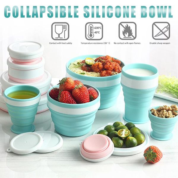 

camp kitchen portable silicone folding bowls collapsible outdoor travel camping tool c55k sale