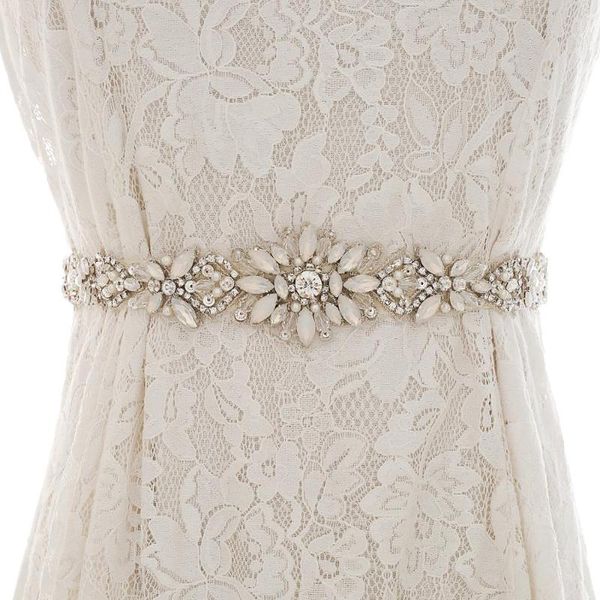

wedding sashes bridal belt dress belts with crystals rhinestones sash applique for 207s, White