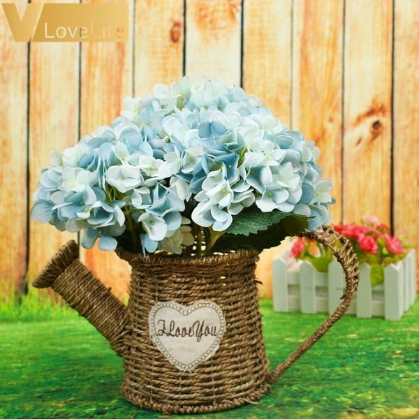 

artificial flowers silk hydrangea bride bouquet wedding home year decoration accessories for vase flower arrangement decorative & wreaths
