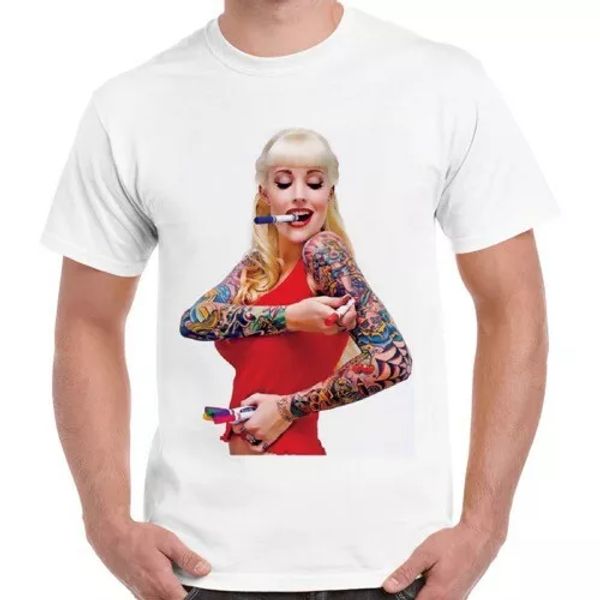 

tattoo pin up girl funny hipster men women cool gift t shirt 2487, White;black